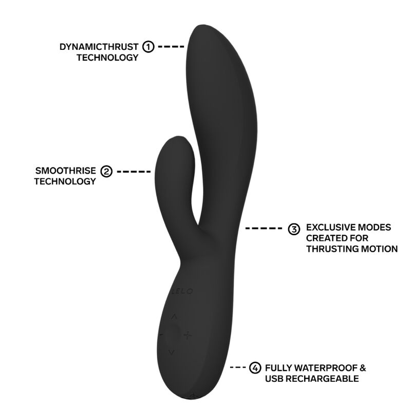 LELO - INA THRUST RABBIT VIBRATEUR À POUSSÉE NOIR – Image 8