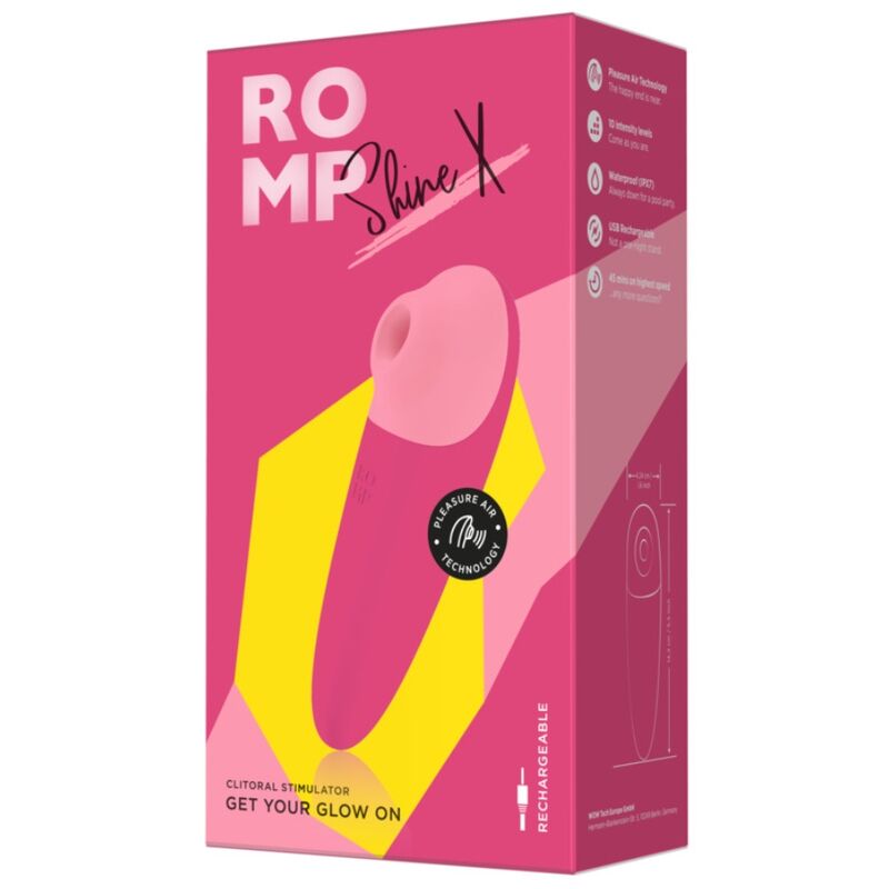 ROMP - SHINE X SUCCION CLITORIALE 10 NIVEAUX ROSE – Image 11