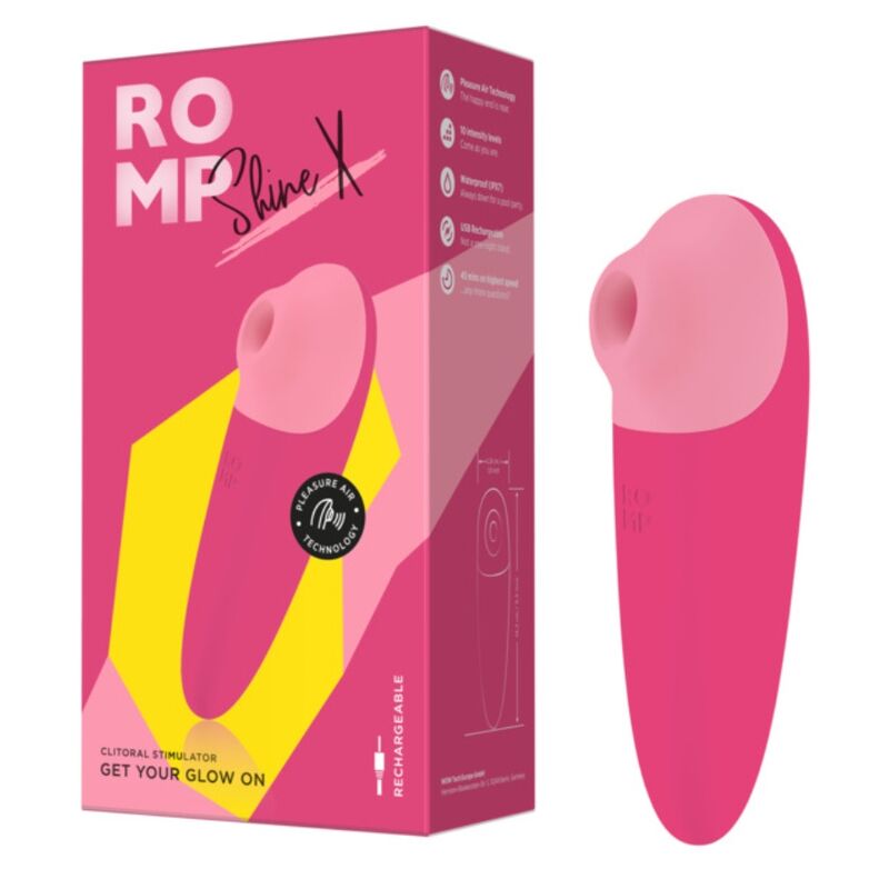 ROMP - SHINE X SUCCION CLITORIALE 10 NIVEAUX ROSE – Image 10