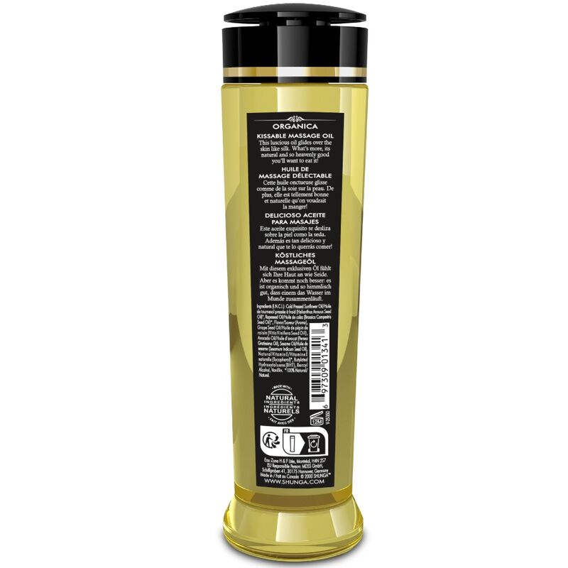 SHUNGA - ÓLEO DE MASSAGEM ORGÂNICO COM AROMA DE FRAMBOESA 240 ML - Image 2