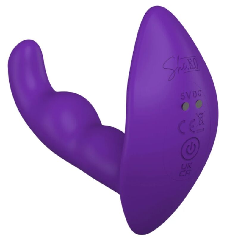 SHE.E.O - ESTIMULADOR ANAL VIBRADOR ROTATIVO CON CONTROL REMOTO MORADO - Imagen 2