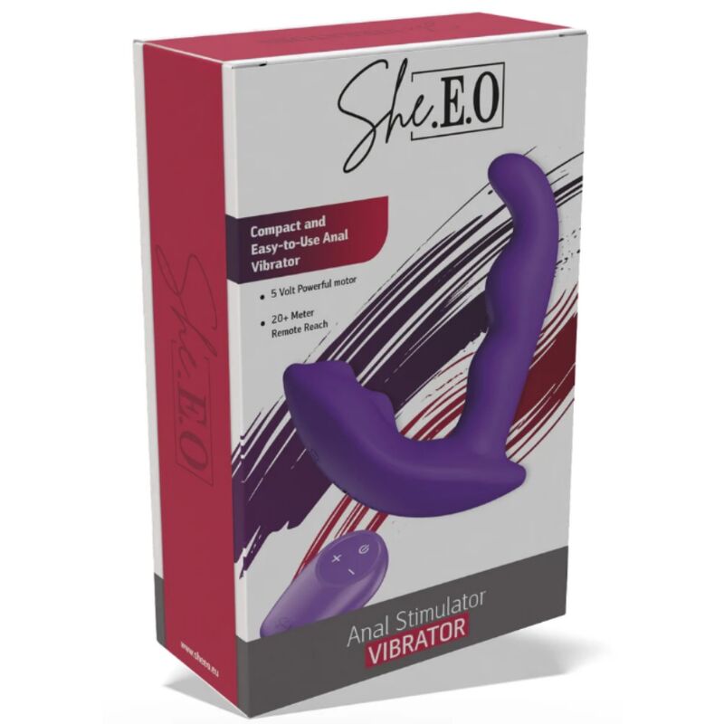 SHE.E.O - ESTIMULADOR ANAL VIBRADOR ROTATIVO CON CONTROL REMOTO MORADO - Imagen 8