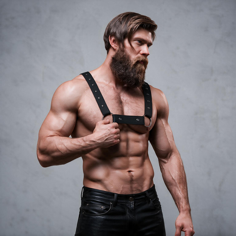 FETISH SUBMISSIVE ATTITUDE - ARNÊS ESPORTIVO DE NEOPRENE AJUSTVEL PARA HOMENS - Image 3