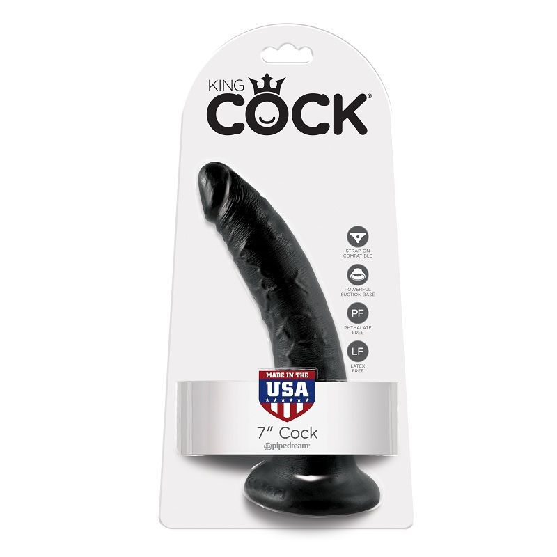KING COCK - DILDO NERO 17.8 CM - immagine 4