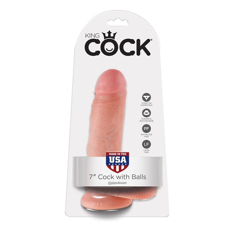 KING COCK - 7 DILDO FLEISCH MIT EIER 17.8 CM – Bild 2