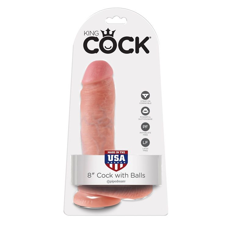 KING COCK - 8 DILDO FLEISCH MIT EIER 20.3 CM – Bild 3