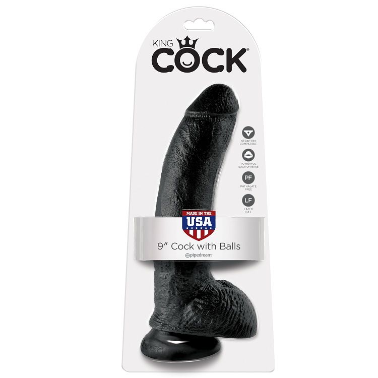 KING COCK - PENE REALISTICO NEGRO 22.9 CM - Imagen 3