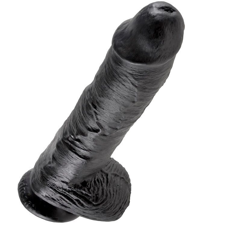 KING COCK - DILDO SCHWARZ MIT EIER 25.4 CM – Bild 3
