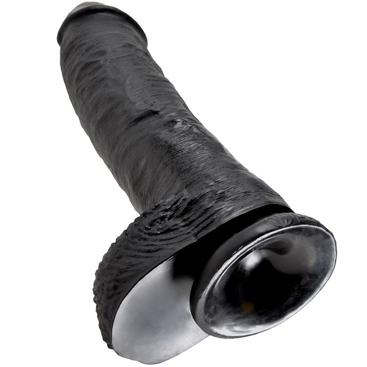 KING COCK - DILDO SCHWARZ MIT EIER 25.4 CM – Bild 4