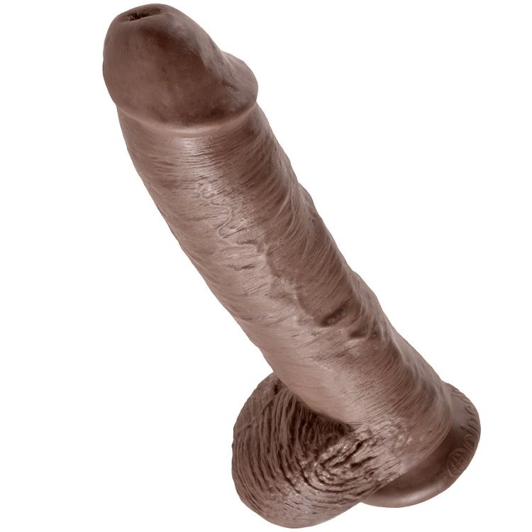KING COCK - 10 GODE MARRON AVEC BOULES 25.4 CM – Image 3