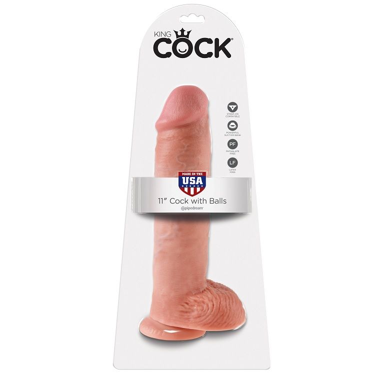 KING COCK - 11 DILDO CARNE CON SFERE 28 CM - immagine 2