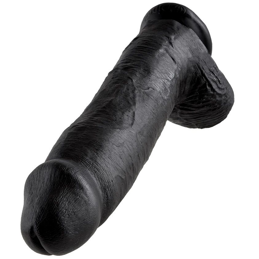 KING COCK - DILDO SCHWARZ MIT EIER 30.48 CM – Bild 5