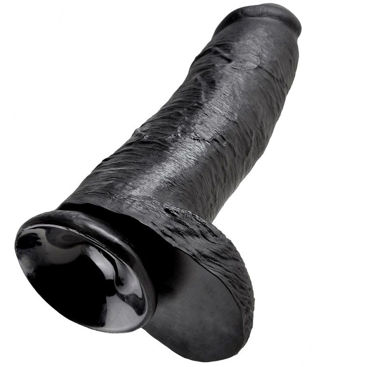 KING COCK - DILDO SCHWARZ MIT EIER 30.48 CM – Bild 3