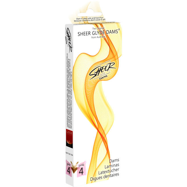 SHEER GLYDE - DAMS LAMINAS LATEX SEXE ORAL FRAISE – Image 2