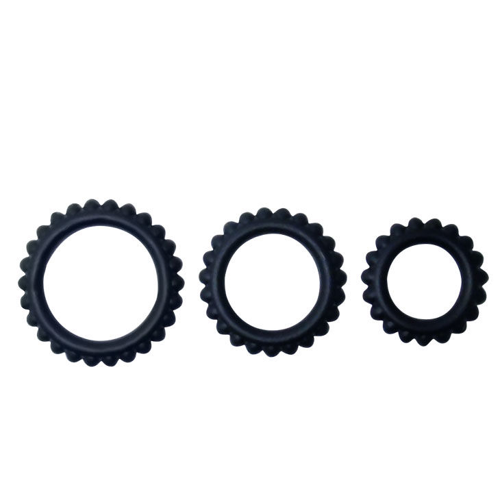 BAILE - TITAN SET 3 PCS COCK RING BLACK 2.8 + 2.4 + 1.9 CM - Imagen 5