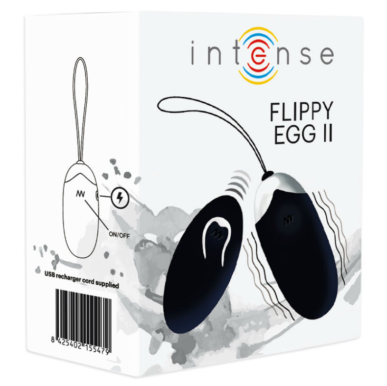 INTENSE - OEUF VIBRANT FLIPPY II AVEC TÉLÉCOMMANDE NOIR – Image 5