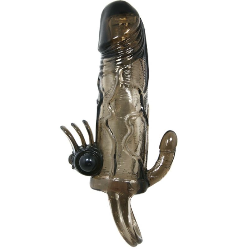 BAILE - BRAVE MAN FUNDA PENE ANAL Y CLITORIS VIBRADOR 16.5 CM NEGRO - Imagen 8