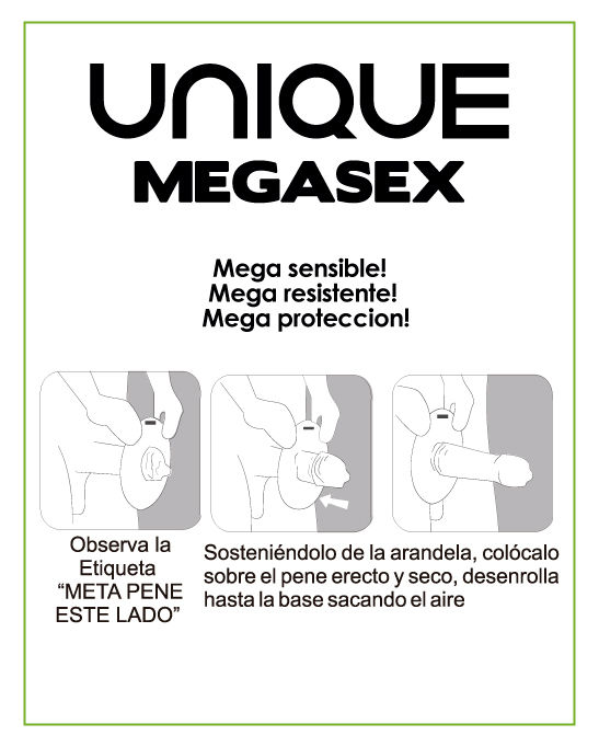 UNIQ - MEGASEX PRESERVATIVOS SENSITIVOS CON LIGUERO SIN LATEX 3 UNIDADES - Imagen 2
