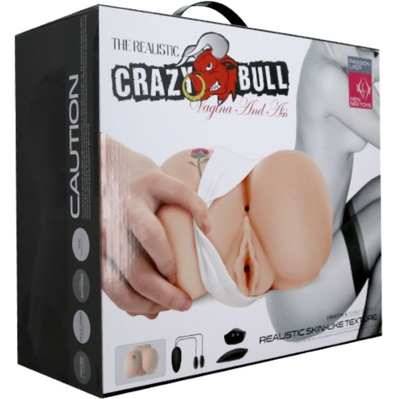 CRAZY BULL - VAGINA Y ANO CON TATUAJE REALÍSTICOS CON VIBRACIÓN - Imagen 5