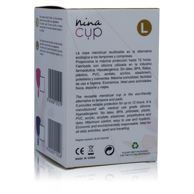 NINA KIKÍ - MENSTRUAL CUP PINK - SIZE L - Image 4