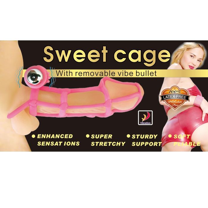 BAILE - CAPA E ANEL DE SILICONE DOCE 10 RITMOS PARA O PÊNIS ROSA - Image 2