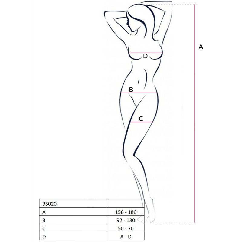 PASSION - WOMAN BS020 BODYSTOCKING BIANCO TAGLIA UNICA - immagine 2
