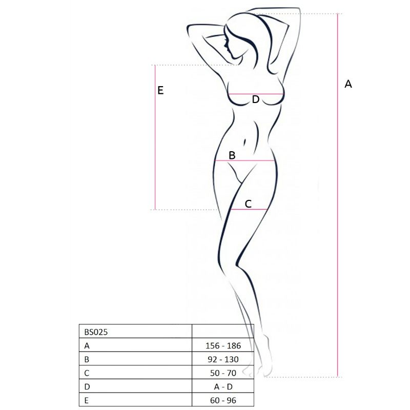PASSION - WOMAN BS025 BODYSTOCKING ESTILO VESTIDO NEGRO TALLA ÚNICA - Imagen 2
