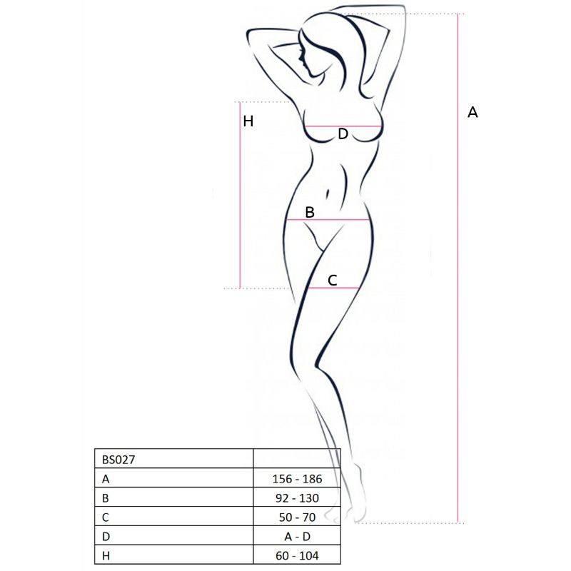 PASSION - FEMME BS027 BODYSTOCKING ROUGE STYLE ROBE TAILLE UNIQUE – Image 2