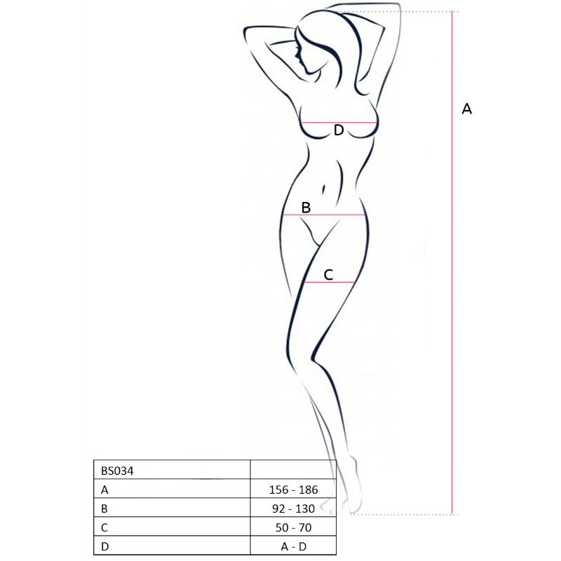 PASSION - WOMAN BS034 BODYSTOCKING PRETO TAMANHO ÚNICO - Image 3