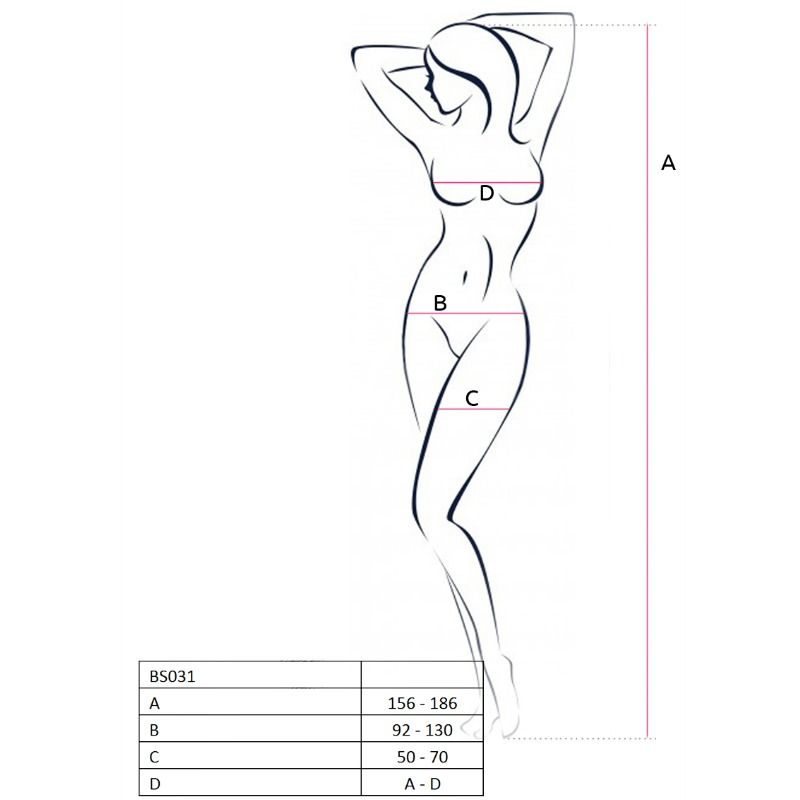 PASSION - DONNA BS031 BODYSTOCKING NERO TAGLIA UNICA - immagine 2