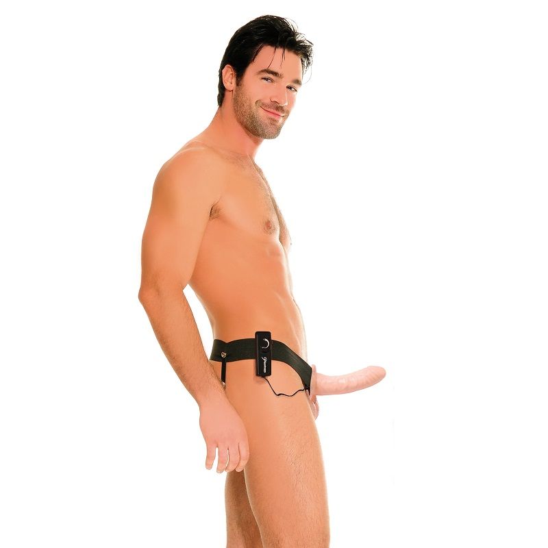 FETISH FANTASY SERIES - ARNÉS HUECO VIBRADOR PARA EL Y ELLA NATURAL 14CM - Imagen 4