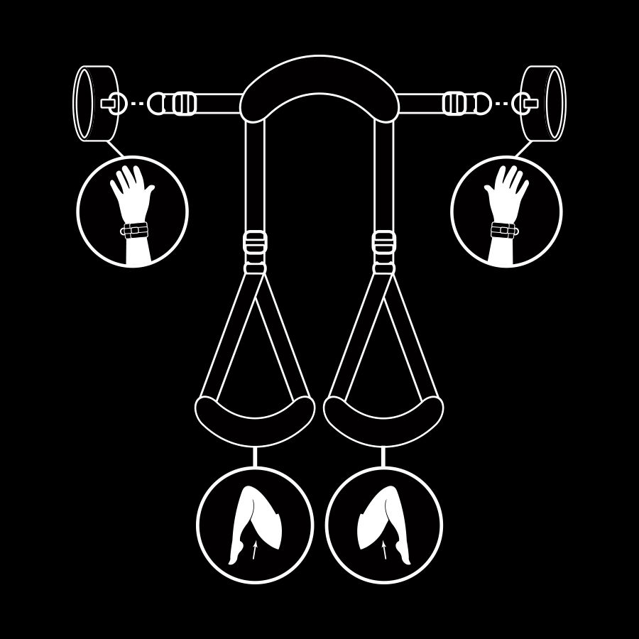 FETISH SUBMISSIVE - POSIÇÃO DE PERNAS ABERTAS COM ALGEMAS DE FORRO DE NOPRENE - Image 2