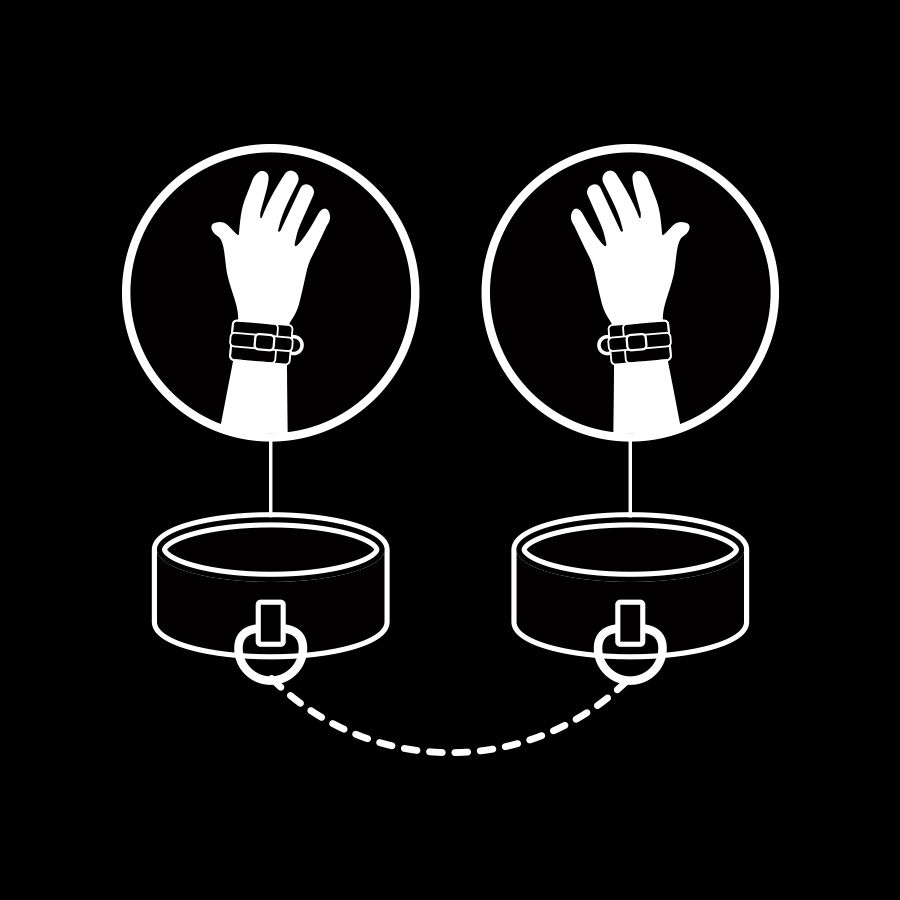 FETISH SUBMISSIVE - HANDSCHELLEN AUS VEGANEM LEDER MIT NOPRENE-FUTTER – Bild 8