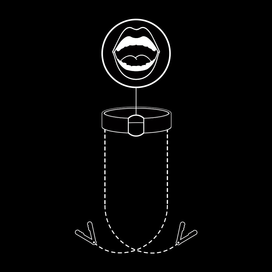 FETISH SUBMISSIVE - GAG RING WITH NIPPLE CLAMPS - Image 2
