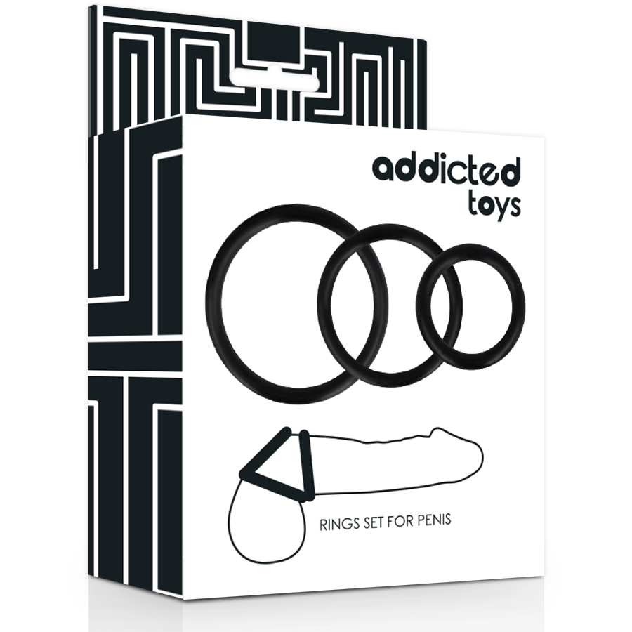 ADDICTED TOYS - SET ANILLOS PENE NEGRO - Imagen 2