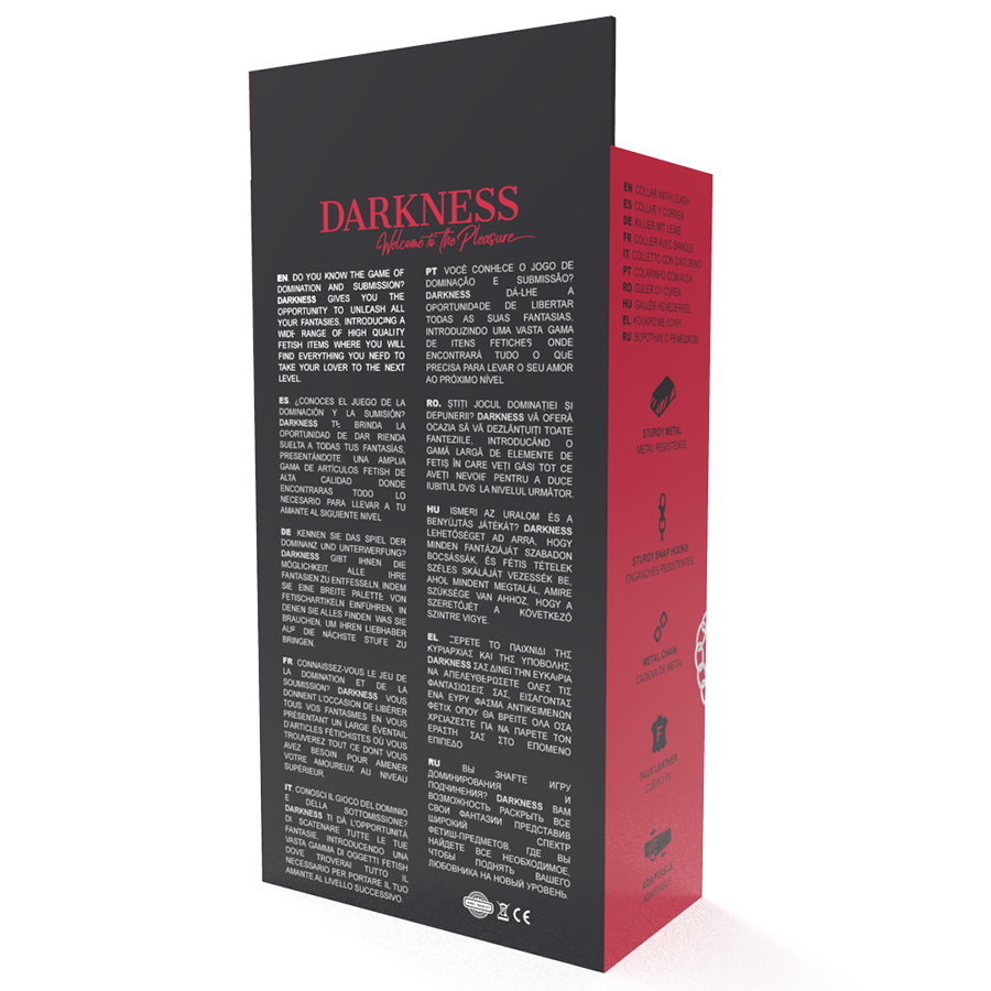DARKNESS - COLLANA IN MORBIDA PELLE CON CATENA - immagine 3