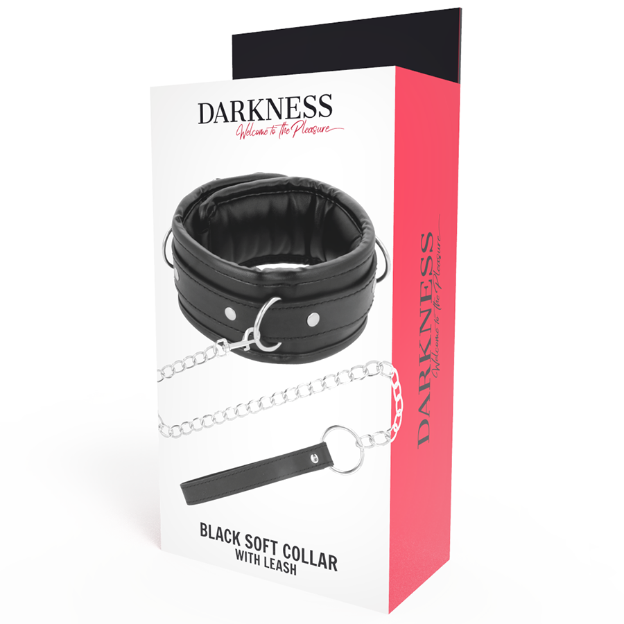 DARKNESS - COLLANA IN MORBIDA PELLE CON CATENA - immagine 4