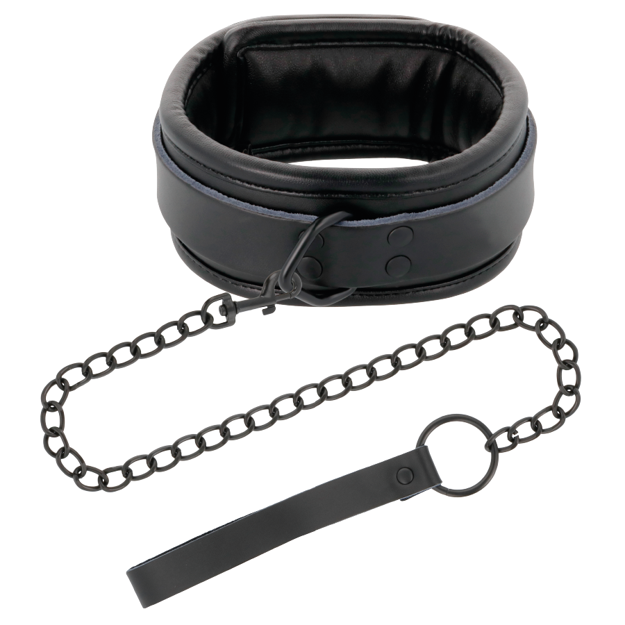 DARKNESS - BLACK LEATHER HANDCUFFS AND COLLAR - Image 7