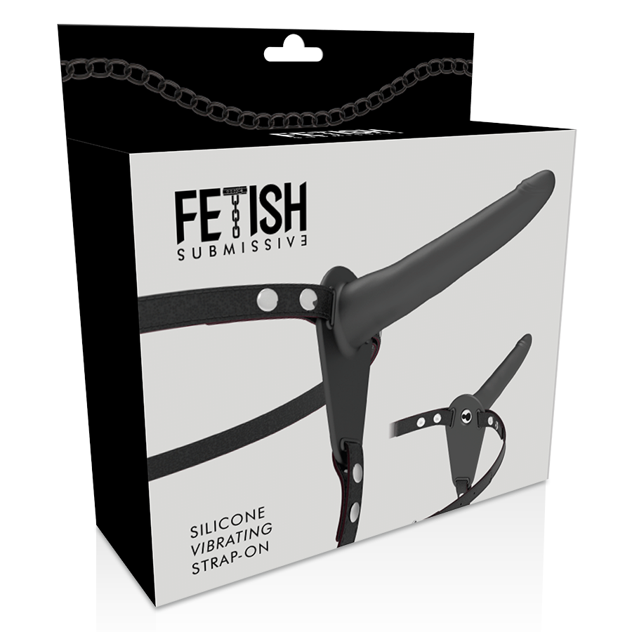 FETISH SUBMISSIVE HARNESS - VIBRATORE IN SILICONE NERO 15 CM - immagine 4