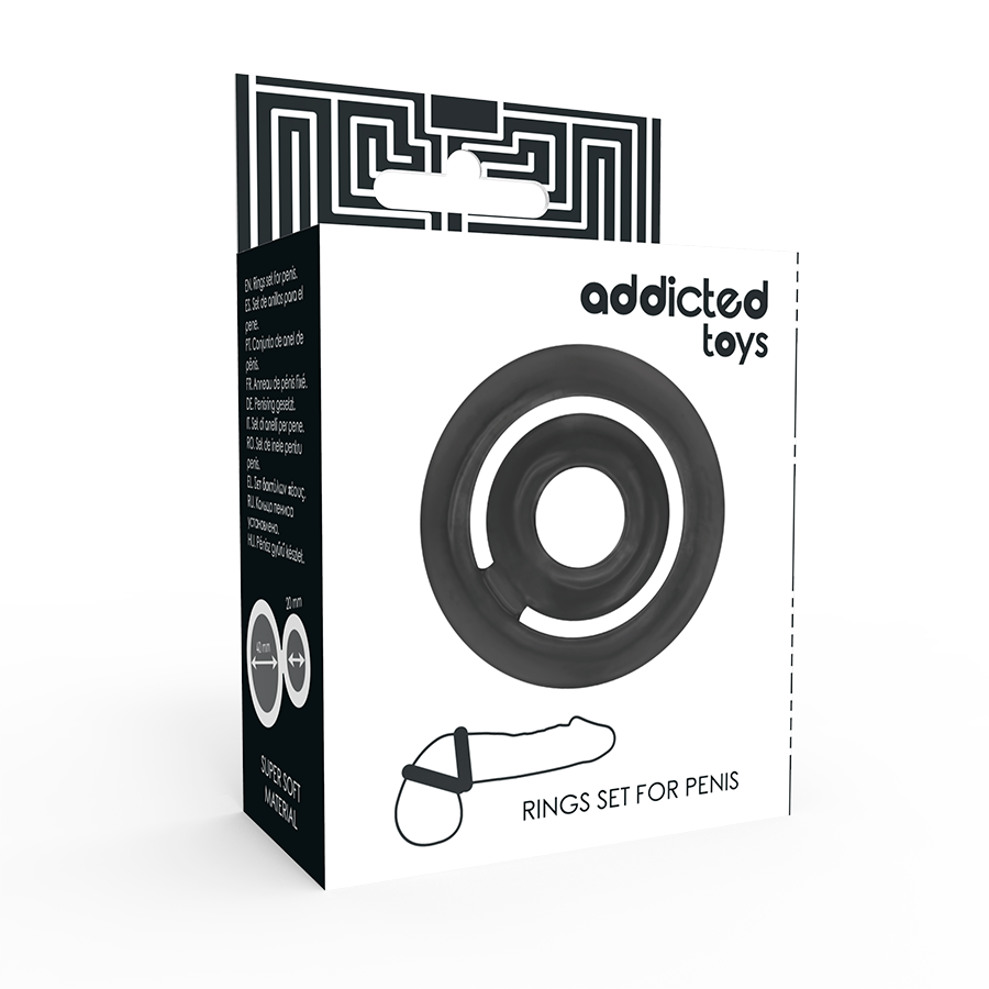 ADDICTED TOYS - POTENZ SET ANILLOS PENE NEGRO - Imagen 3