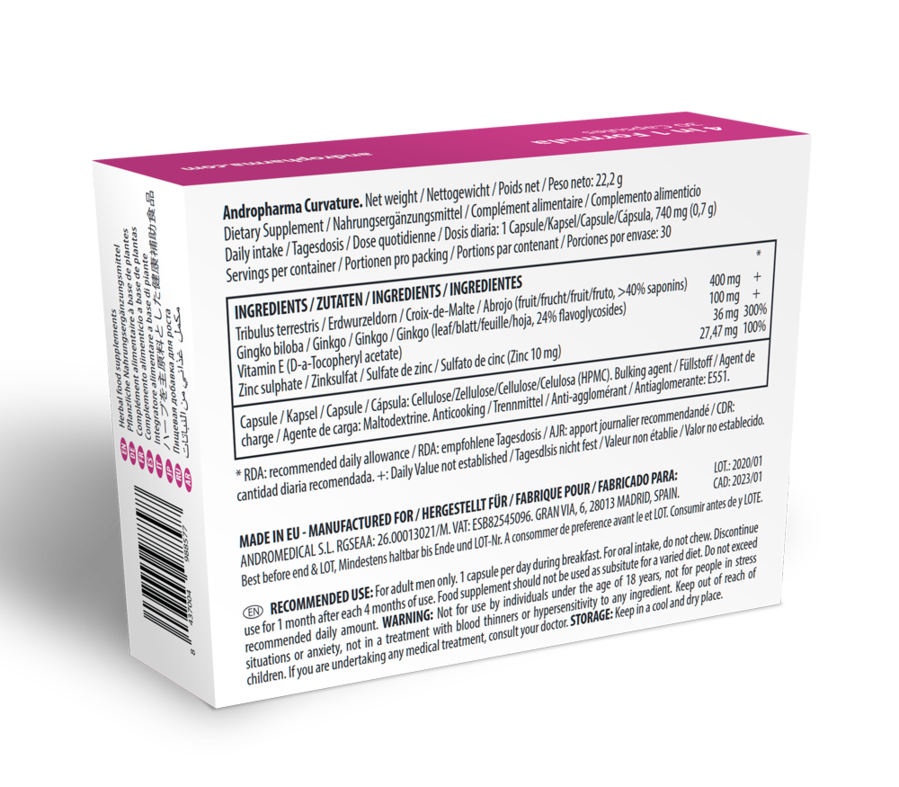 Andropharma Curvature – Complemento alimenticio para el bienestar masculino - Imagen 2