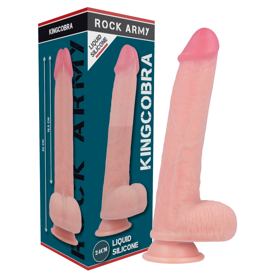 ROCKARMY - KINGCOBRA DILDO REALÍSTICO LIQUID SILICONE 24 CM -O- 4.77 CM - Imagen 8
