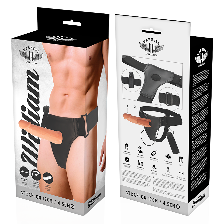 HARNESS ATTRACTION - ARNÉS HUECO WILLIAN CON VIBRADOR 17 CM -O- 4.5 CM - Imagen 3