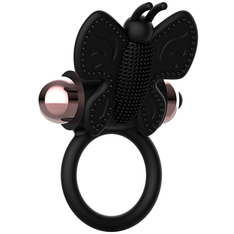 COQUETTE CHIC DESIRE - COCKRING PAPILLON AVEC VIBRATEUR NOIR/ OR – Image 3