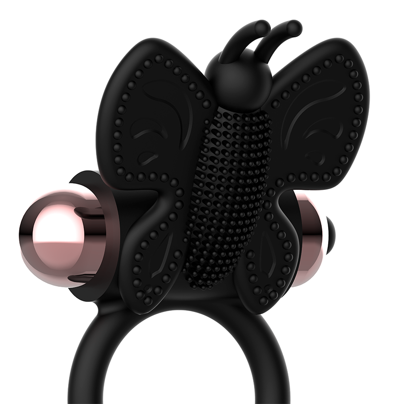 COQUETTE CHIC DESIRE - COCKRING PAPILLON AVEC VIBRATEUR NOIR/ OR – Image 2
