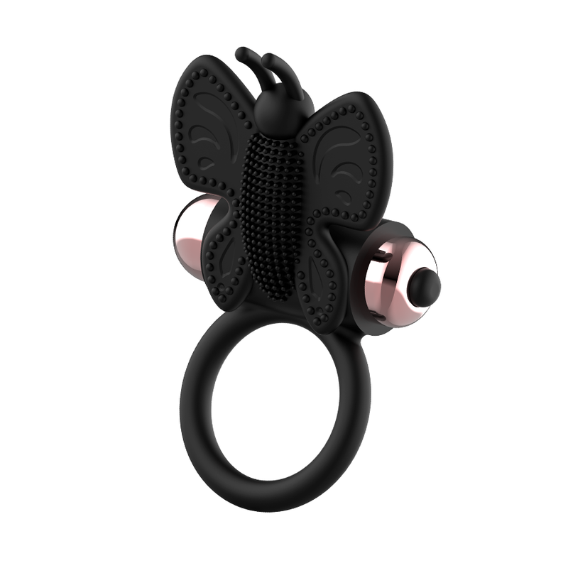 COQUETTE CHIC DESIRE - COCKRING PAPILLON AVEC VIBRATEUR NOIR/ OR – Image 5