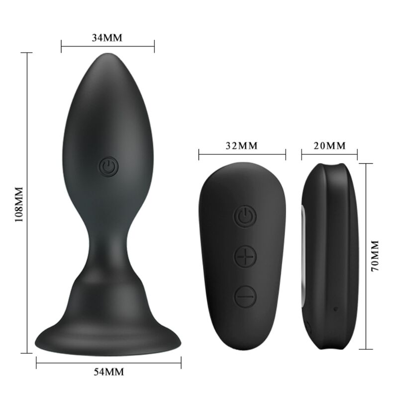 MR PLAY - PLUG ANAL AVEC TÉLÉCOMMANDE VIBRATION NOIRE – Image 5