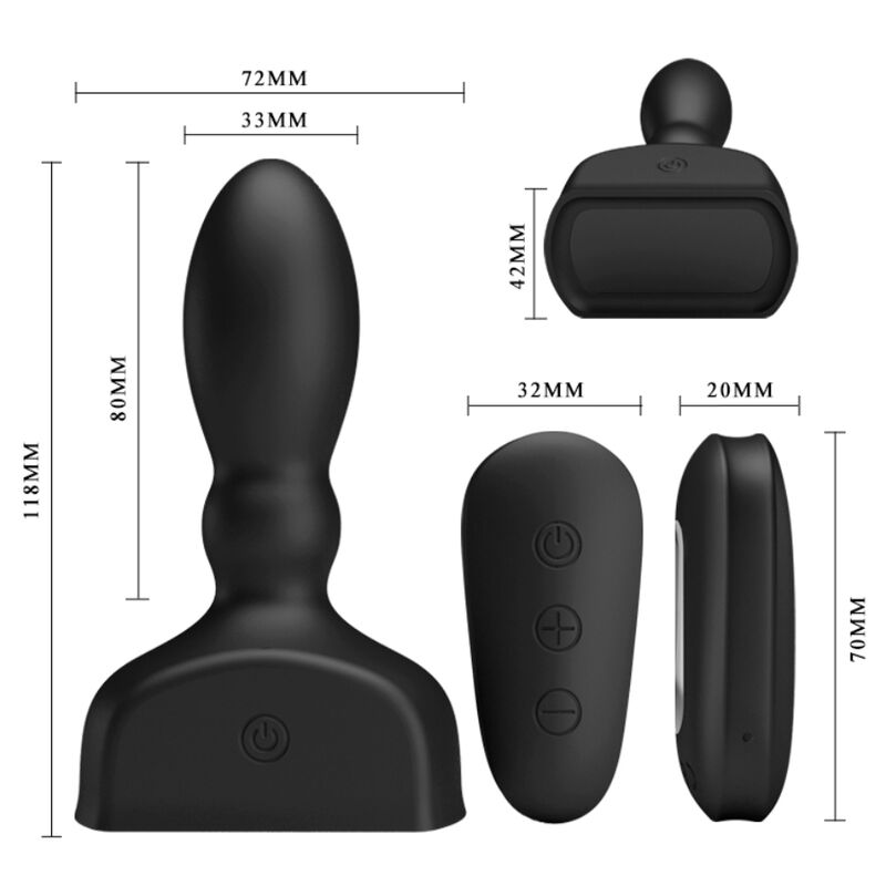 MR PLAY - SCHWARZER AUFBLASBARER ANALSTECKER MIT FERNBEDIENUNG – Bild 4