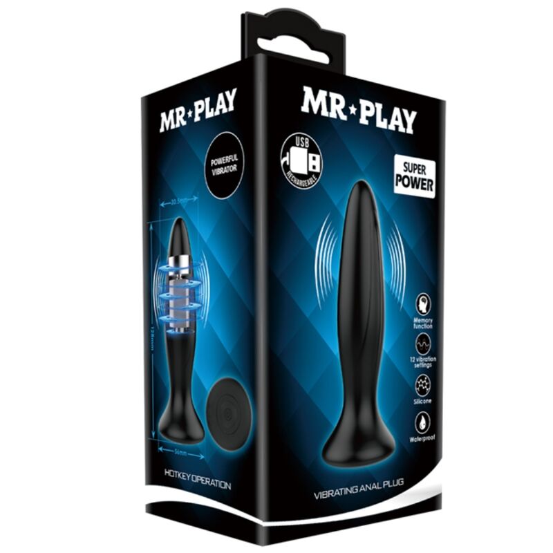 MR PLAY - PLUG ANAL VIBRADOR NEGRO RECARGABLE - Image 4