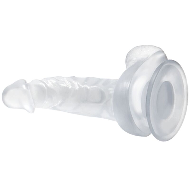 BAILE - GODE RÉALISTE AVEC VENTOUSE ET TESTICULES 16.7 CM TRANSPARENT – Image 5